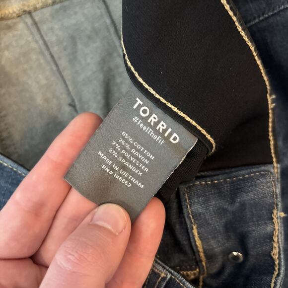 Torrid Bombshell Jeans Size 16Reg Ankle Blue High Waist Button Fly Dark Wash NWT - Picture 4 of 7